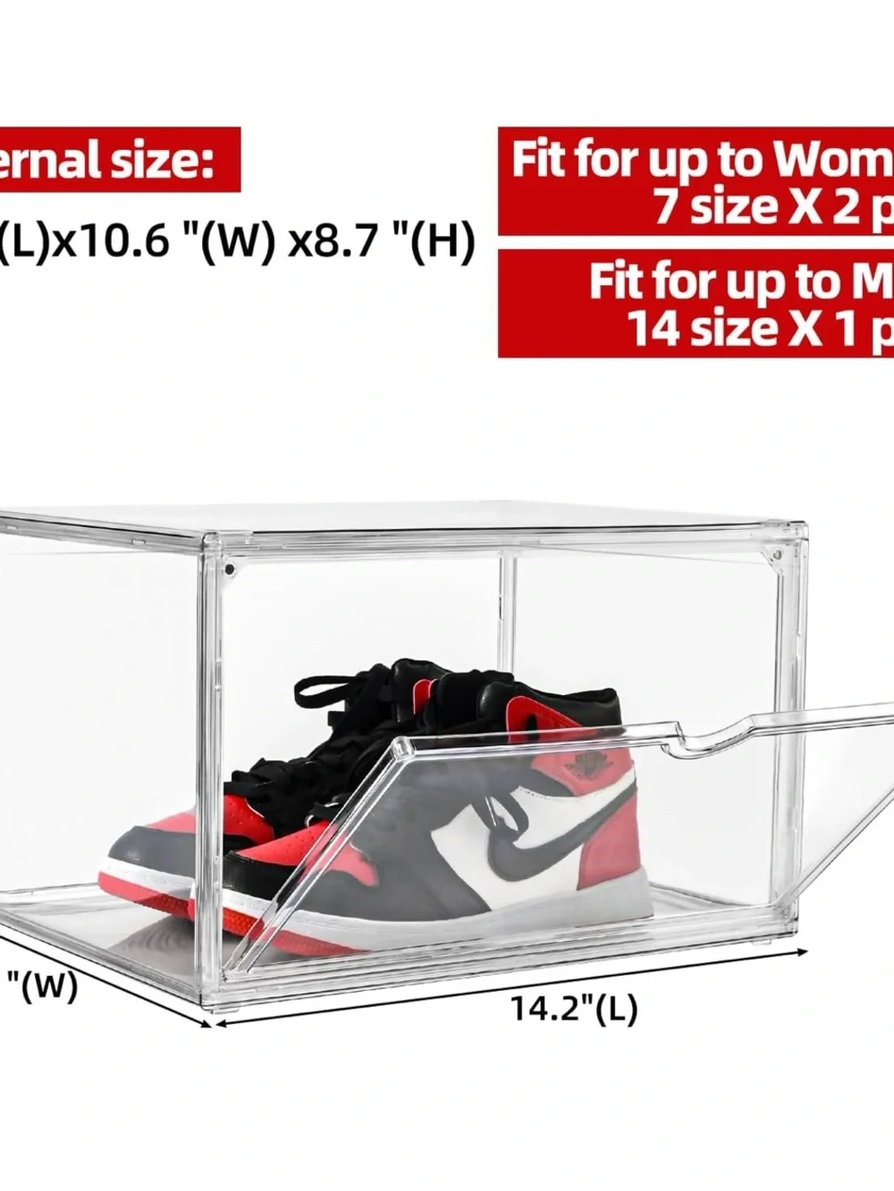 Clear shoe display/organizer box